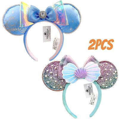 Disney- Cinderella Carriage Midnight Clock +The Little Mermaid Ariel Pearl Shell