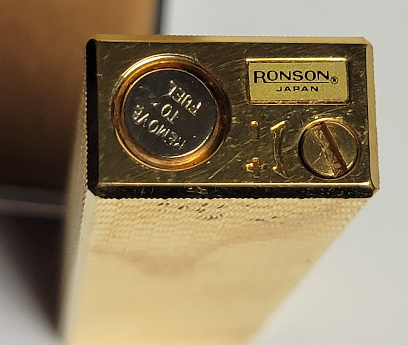 SCARCE Ronson 18k Gold Electroplated Butane Lighter Special Edit Space Ship logo