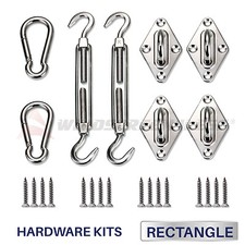 6 8 in Square Triangle Sun Shade Sail Stainless Steel Hardware Installation Kit
