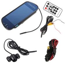 7" MP5 Bluetooth Car Rearview Mirror Monitor HD CCD Parking Reverse Camera Kits