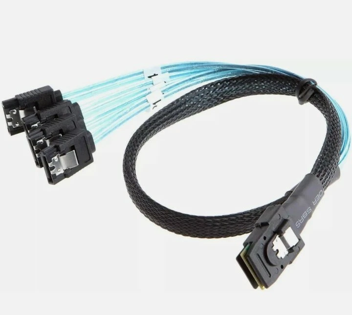Mini SAS 36Pin SFF-8087 (Host) to 4 sata(target)W/Latch Cable.New - Image 3 of 4