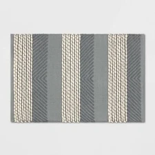 Project 62 Wool Stripe Scatter Rug Gray 2 x 3 ft Accent Rug 