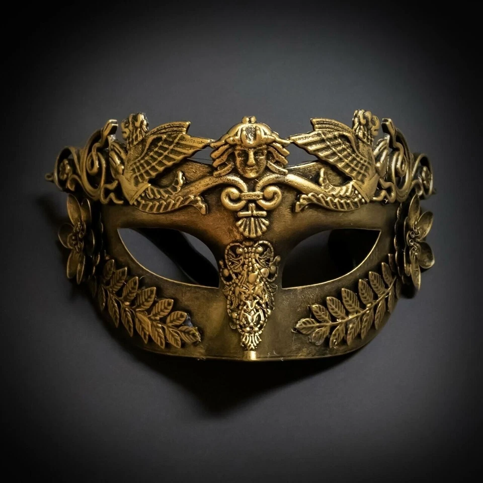 Men's Greek Roman Venetian Ball Party Prom Masquerade Mask [Gold] - Image 2 of 4