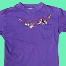 Vintage 90s Minnie Mouse Embroidered T Shirt YOUTH LARGE KIDS SIZE