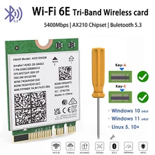 WAVLINK WiFi 6E Intel AX210 Tri-Band 5400Mbps 2.4GHz/5GHz/6GHz Wireless Card 