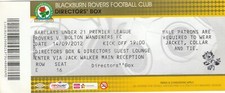 Ticket - Blackburn Rovers U21 v Bolton Wanderers U21 14.09.12