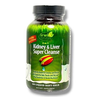 Irwin Naturals 2-in-1 Kidney & Liver Super Cleanse Dietary Supplement -60Count