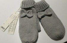 NEW ESPRIT GIRLS GREY WOOL ACRYLIC GLOVES - SIZE LARGE - FIT 14-15 YEARS -