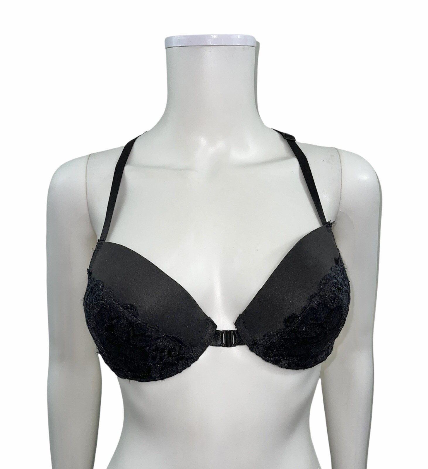 True By Rue Women’s Size 36D Black Lace Front Closer Padded Bra