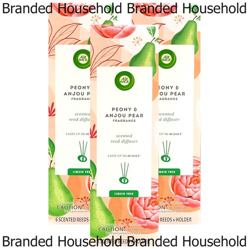 3 AIR WICK REED DIFFUSERS LIQUID FREE AIR FRESHENER PEONY & ANJOU PEAR