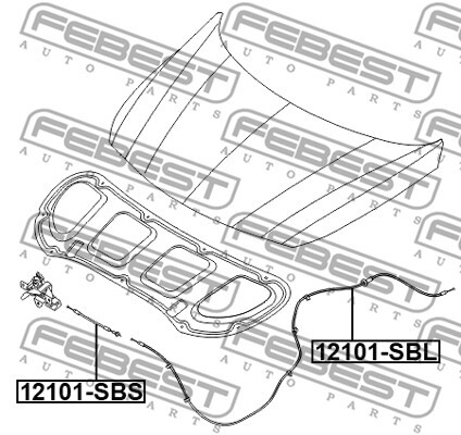 12101-SBL FEBEST Bonnet Cable for HYUNDAI,HYUNDAI (BEIJING)