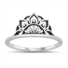 .925 Sterling Silver Mandala Band Solid Ring NEW