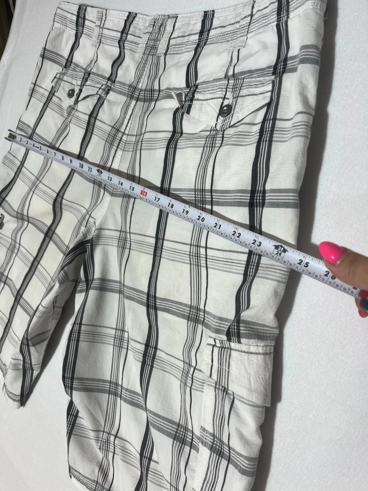 Pantalones Cortos Hombre Helix Talla 38 Multicolor Blanco Gris Carga Frente Plano Lavado Claro Foto 3 de 4