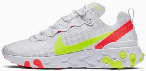 Nike React Element 55 Checkered White Crimson Volt