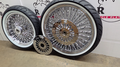 DNA 52 Cali Twisted Spoke 21 18 Wheels Rotor Tire Harley Touring