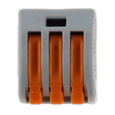 WAGO 222-413 LEVER-NUTS 3-CONDUCTOR COMPACT CONNECTORS (100-PACK)