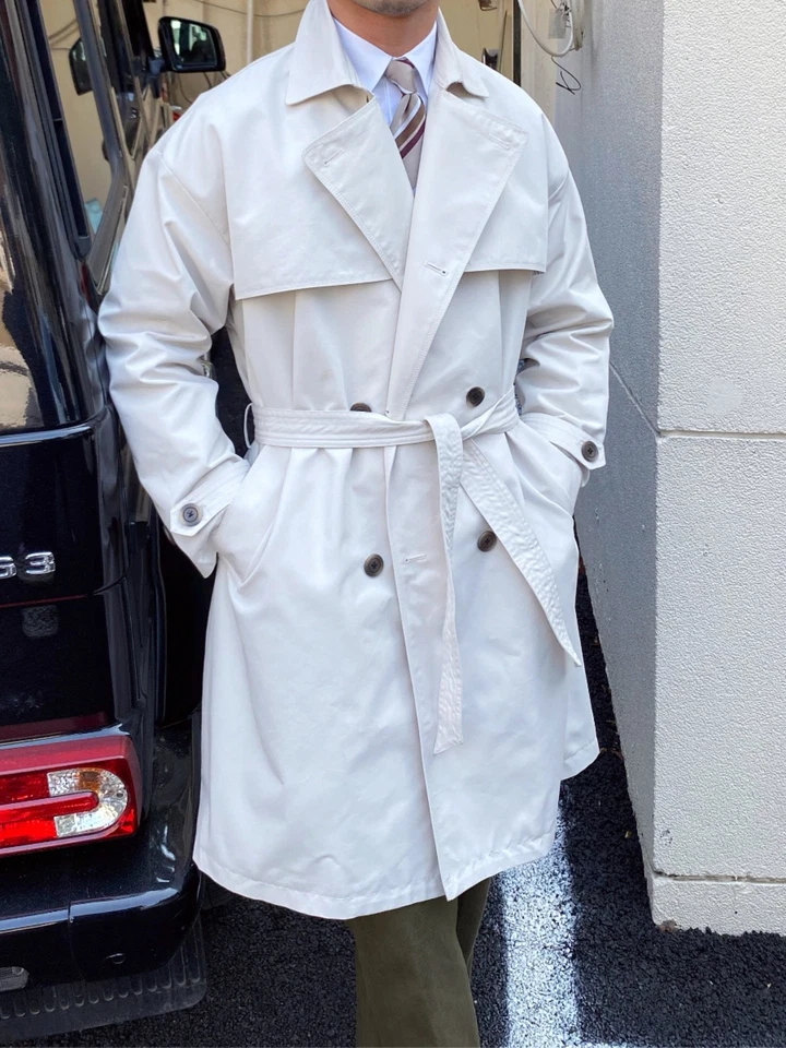 Men New Mid-length Trench Coat Autumn Italianstyle Business Long Overcoat Jacket - Image 2 of 4