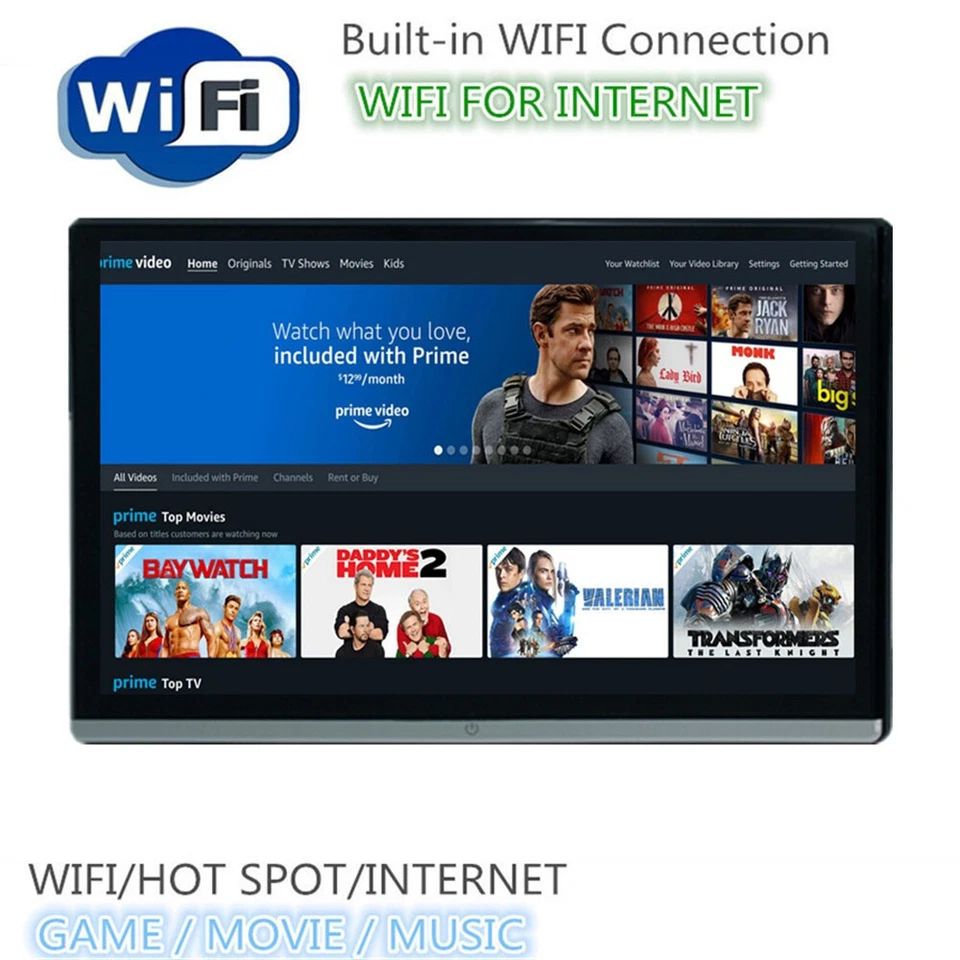 14'' Auto Hintere Kopfstütze TV Monitor 2G+32GB WIFI Bluetooth Drehbar - Bild 4 von 4