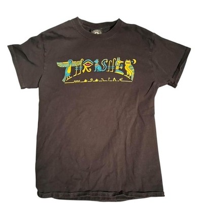 Thrasher Magazine Egyptian Hieroglyphics Logo T-Shirt Black Mens Small