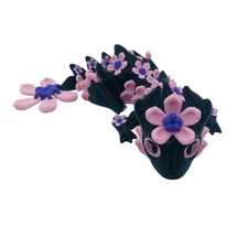 3D Printed Forget Me Not Flower Dragon Mystical Articulating 7 Inch US Made