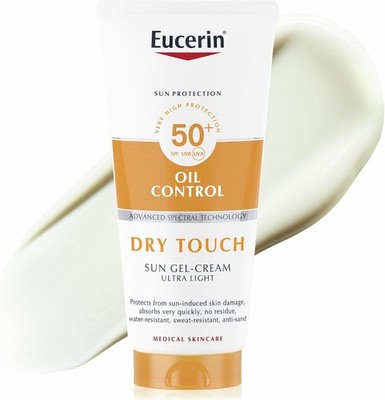 Eucerin Sun Body Oil Control Gel-Creme LSF 50+ 200ml, ultraleichtes Dry Touch Gel