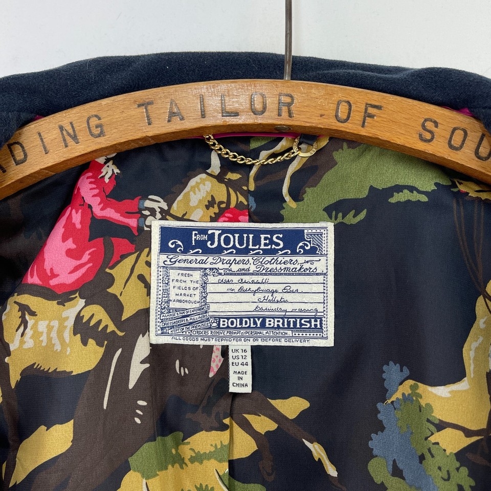 Joules Blazer Womens UK 16 Navy Blue Moleskin Gold Buttons Military ...