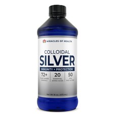 Miracles of Health Liquid Nano Colloidal Silver 50 ppm  16 oz  Infused with...