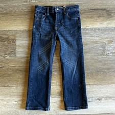 Wrangler Jeans Straight BOYS size 5 Regular Dark Wash Adjustable Waist Western