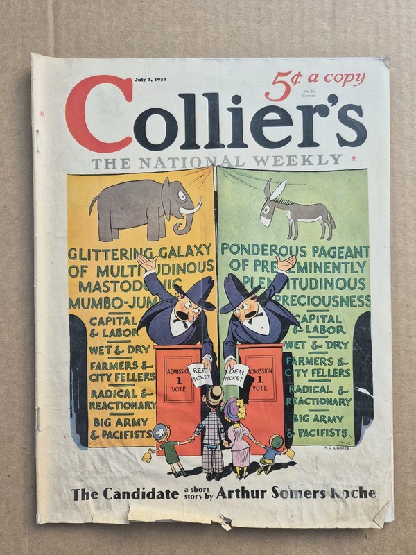 Collier's July 1932 Illustrated Weekly Politics Pacifists Opera Roche Cooper