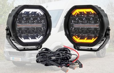 2x LED Scheinwerfer mit Standlicht + Kabelbaum passend für VW Crafter e-Crafter