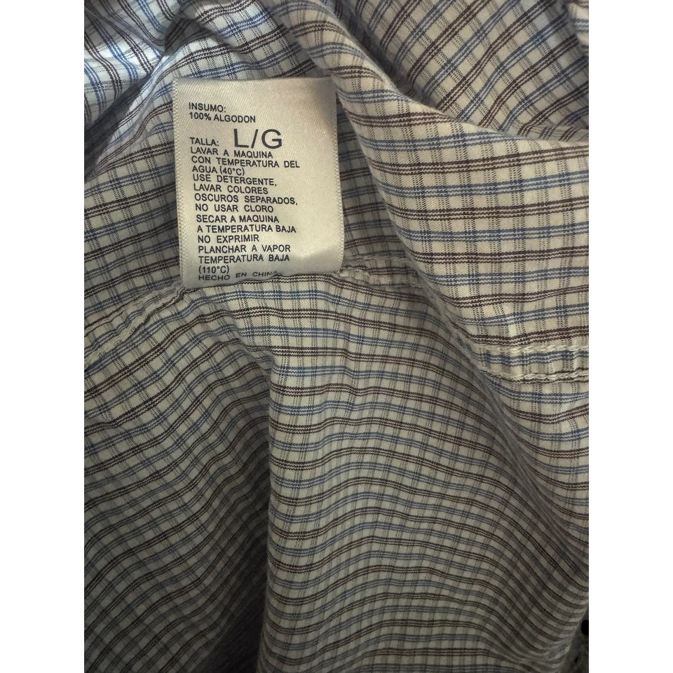 Oscar De La Renta Gray Long Sleeve Checked Button Down Shirt Mens Size L A8 - Image 3 of 4