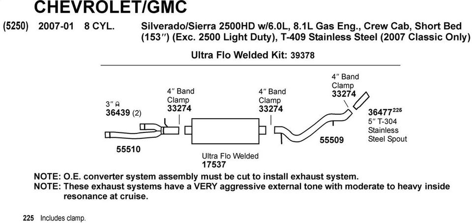 Silenciador soldado Dynomax DynoMax Ultra-Flo peça nº 17537 - Imagem 2 de 4