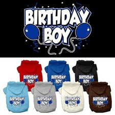 Pet, Dog Cat Hoodie Screen Printed, "Birthday Boy"