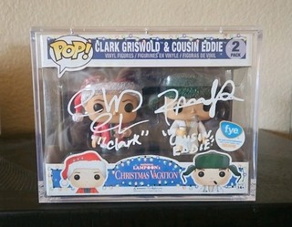 Chevy Chase & Randy Quaid Navidad Vacaciones Firmado Funko Pop Figura Vinilo Paquete de 2