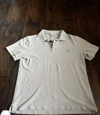 Burberry Brit Men s medium Grey Cotton Pique Polo Shirt with Nova Check Placket