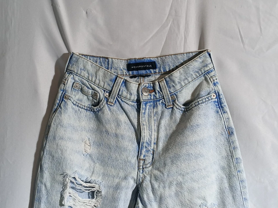 Aeropostale Mom Jeans Distressed Destroyed Women 25x26 - Image 2 of 4