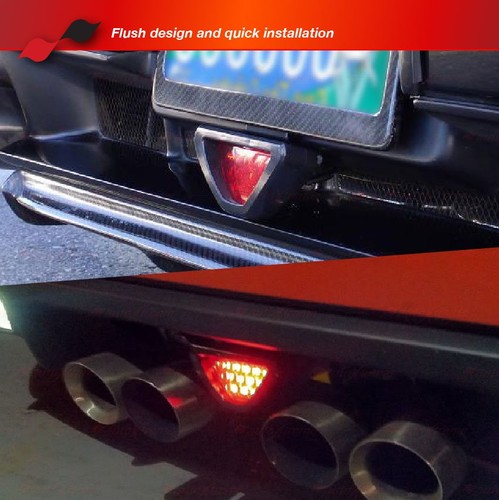 FLASHING Safety F1 12-LEDs Fog Lamp Rear Tail Stop 3rd Brake RED Light UNIVERSAL - Picture 7 of 8