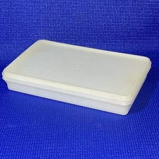 Tupperware 794 Bacon Deli Meat Keeper Container Clear Frosted w/ Lid Vintage