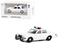 1980-1989 Dodge Diplomat Police Unmarked White with Light Bar "Hot Pursuit"