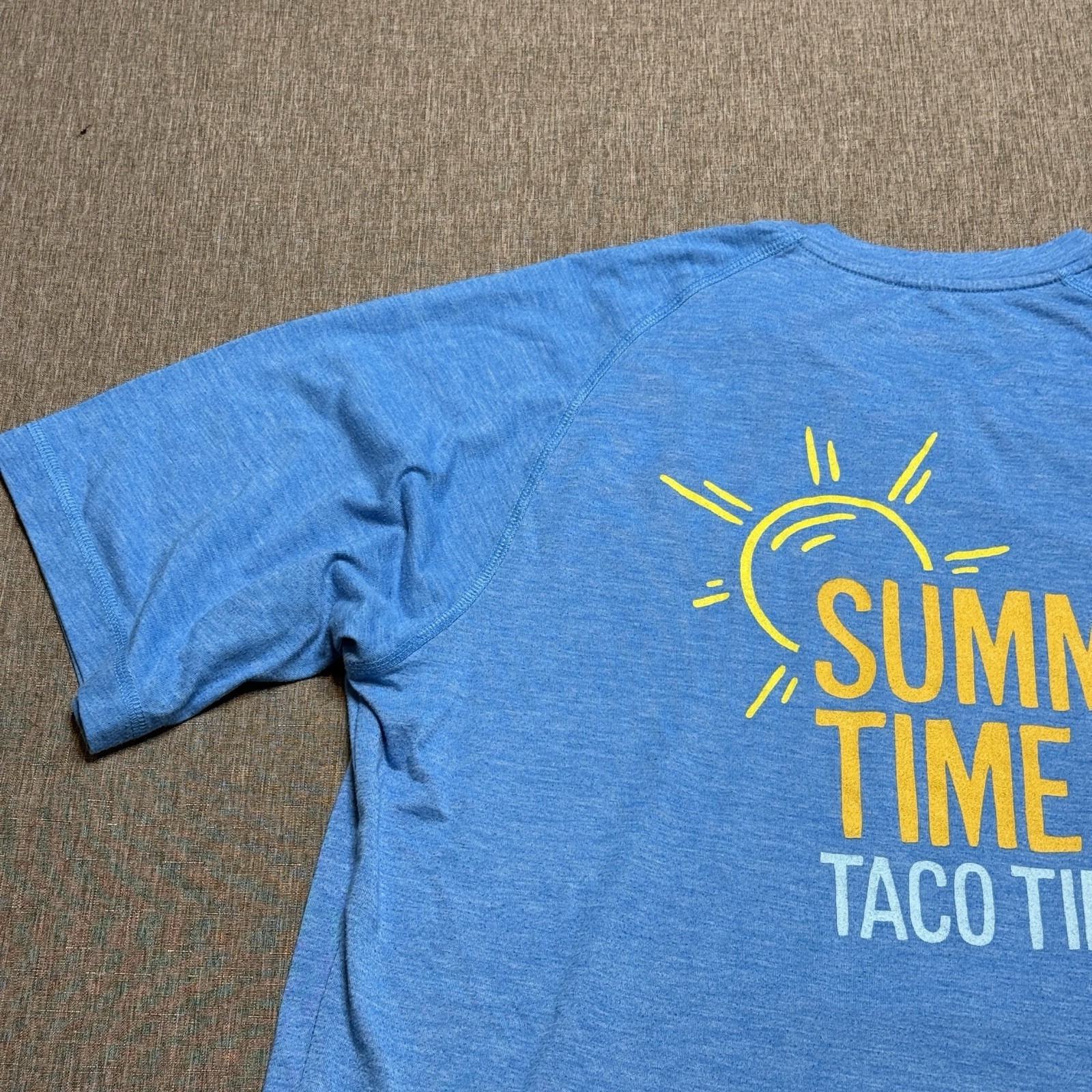 Taco Time Employee Uniform T-Shirt Mens Large Summer Time is Taco Time