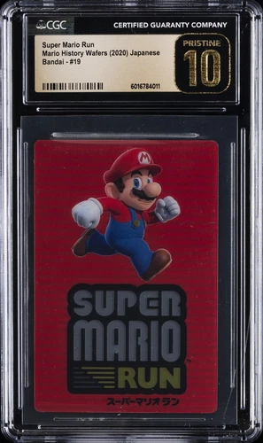 2020 SUPER MARIO BROS HISTORY JPN WAFER CARD #19 SUPER MARIO RUN CGC 10 PRISTINE