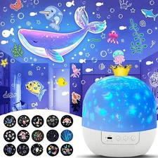 Crown Star Light Projector with 6 Films, Remote Control, Birthday Gift Lamp