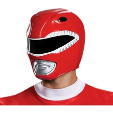 Disguise Licensed Mighty Morphin Power Rangers Red Adult Helmet Mask Men 79724