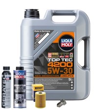 Motoröl 5W30 LIQUI MOLY 5L+HENGST Ölfilter+Spülung+Cera Tec+Ölablassschraube