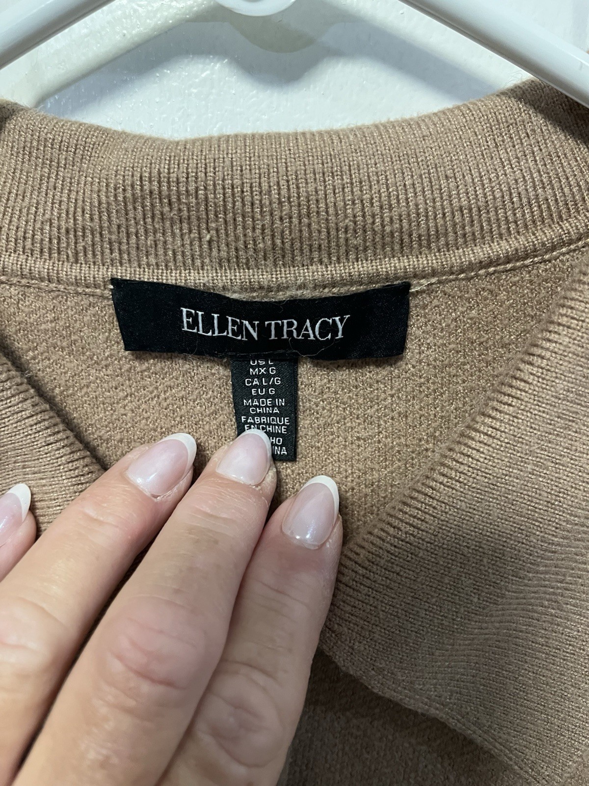 Ellen Tracy Large Brown Button Up Collared Sweater - image 3