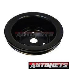 Black SBC Small block Chevy Crank shaft pulley single 1 groove Long water pump