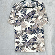Primark Top Shirt 14 XL Ivory Floral Flower S...
