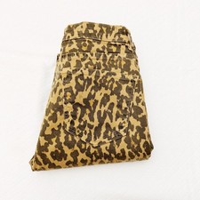 Zara Leopard Print Denim Skinny Jeans Red Stripe Size 8