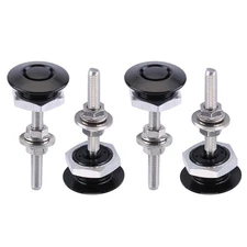 4x Push Button Quick Release Latch Lock Clip Hood Bonnet Pins Bumper Kits Black