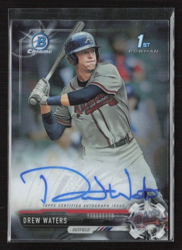 Drew Waters #CDA-DW 2017 Bowman Draft Chrome Picks Autographs card